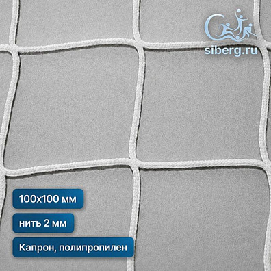 Спортивная сетка ячейка 100х100 мм нить 2 мм (капрон, полипропилен)